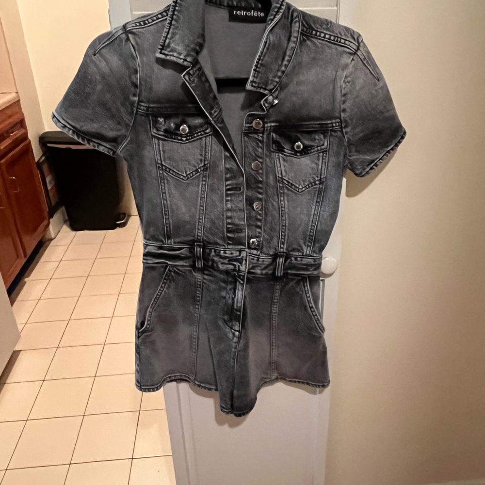 Retrofete Gray Denim Romper